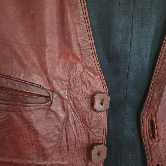 Vintage Genuine Leather Vest - Picture 3 of 8